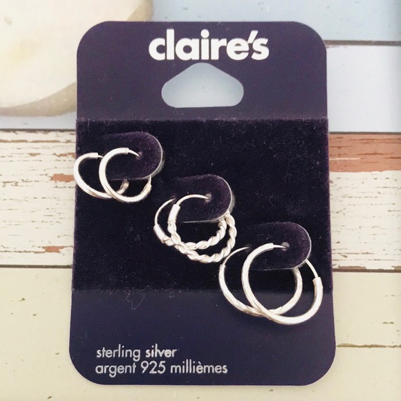 Claire's Jewelry - Sterling Sliver Three Loop Earrings